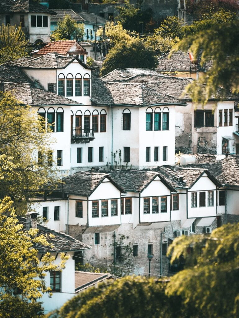old building on a mountain town