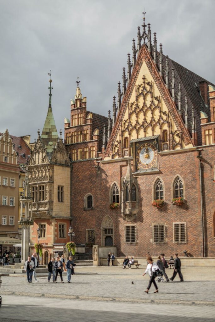 historic market square in wroclaw poland
