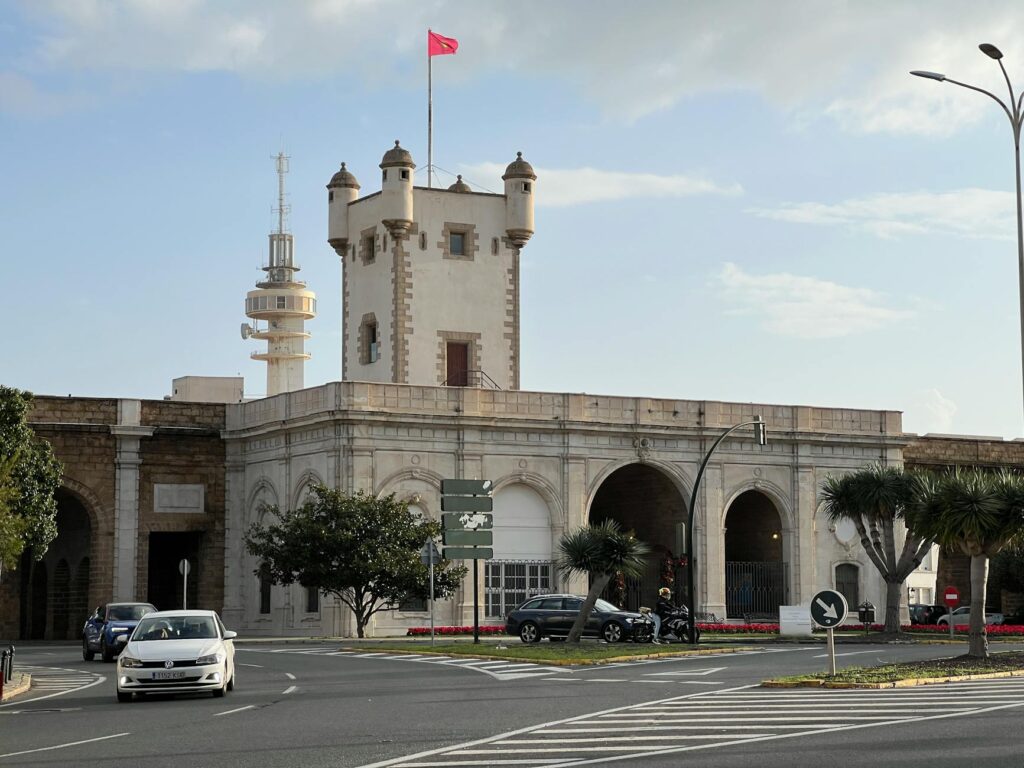 historic building and tower in cadiz spain
